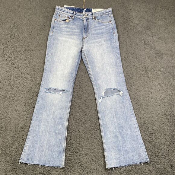 Rag & Bone Nina High-Rise Ankle Flare Jeans Seabrook Light Wash size 28 - Picture 1 of 14